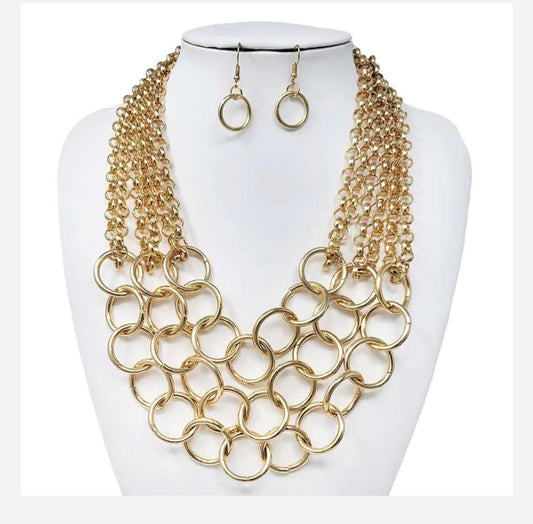 Linked Bib Necklace Set