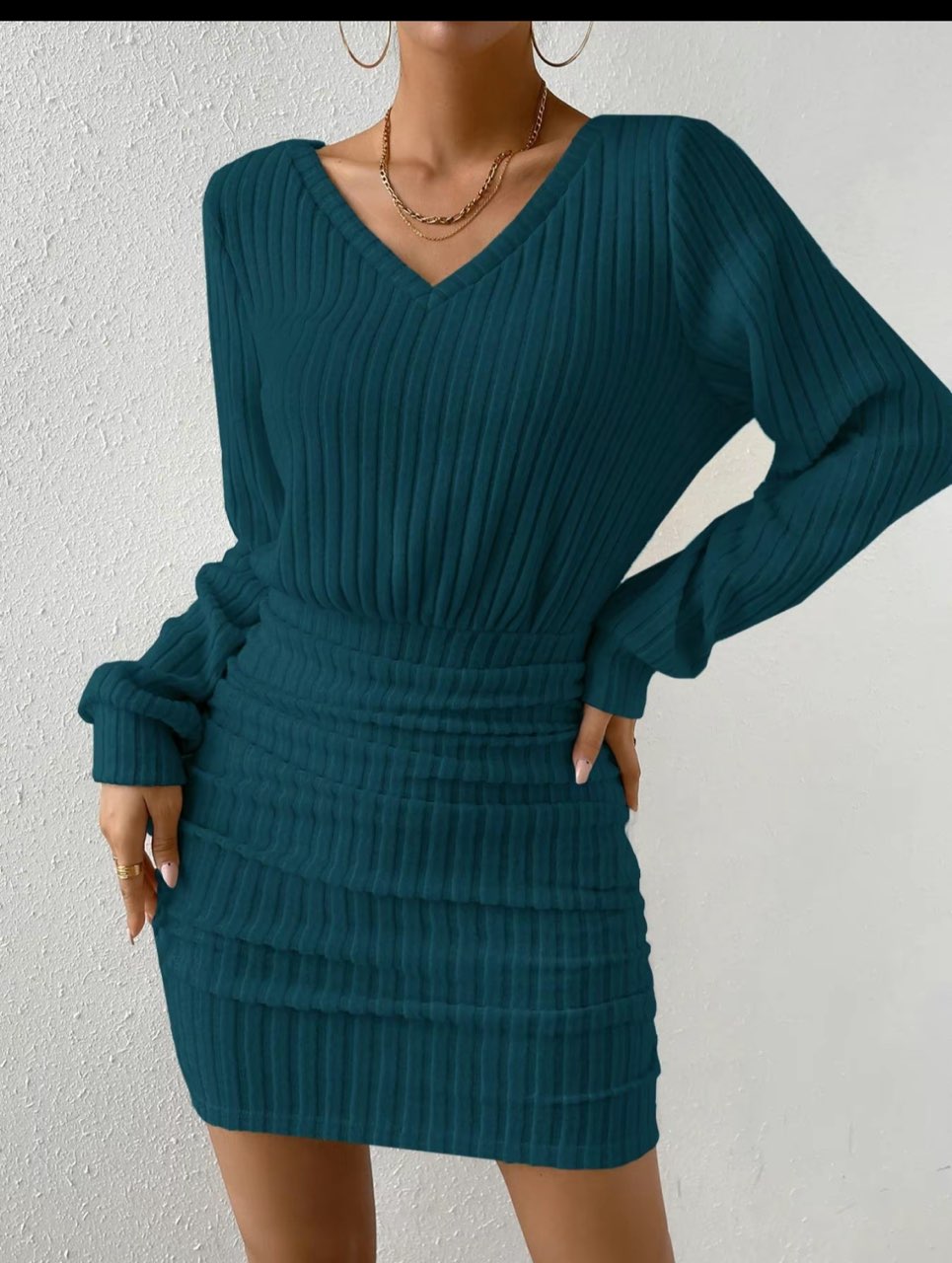 Textured Ruched Dress