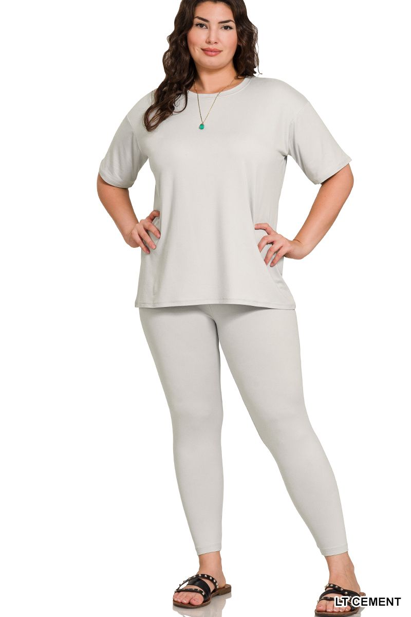 Brushed short sleeve 2 pc set