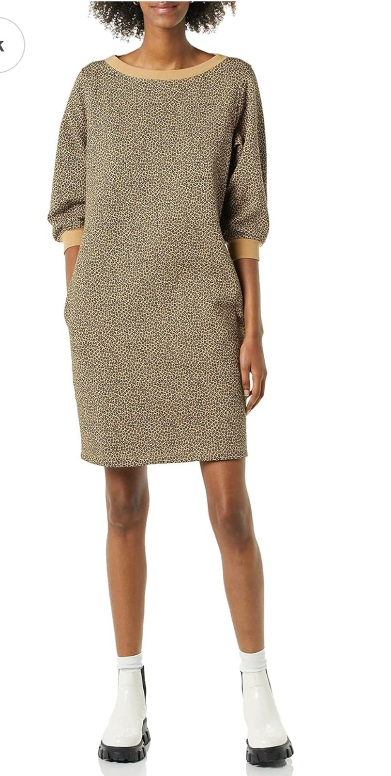 Boat neck sweatshirt dress