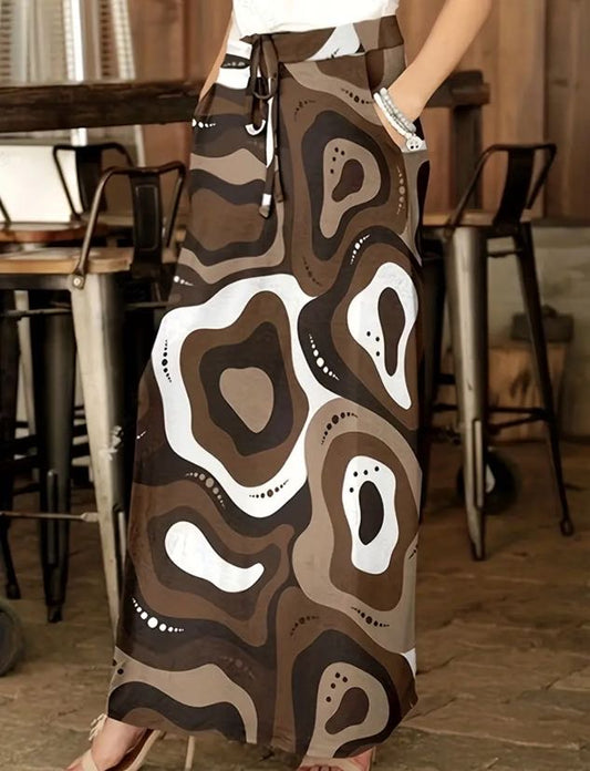 Multi Print Midi Skirt