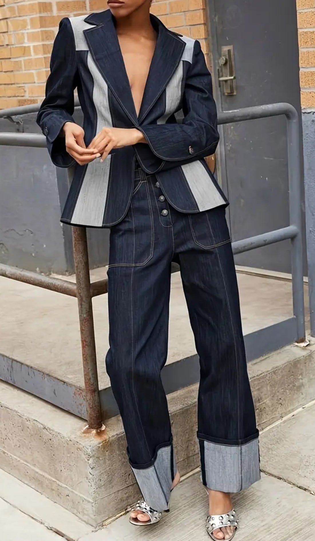2pc Denim Pants Set