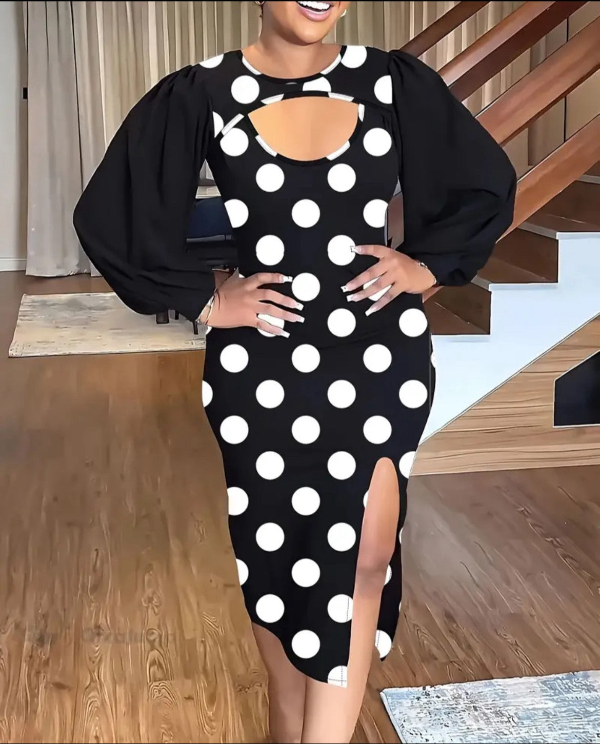 Polka Dot Peek-A-Boo Dress