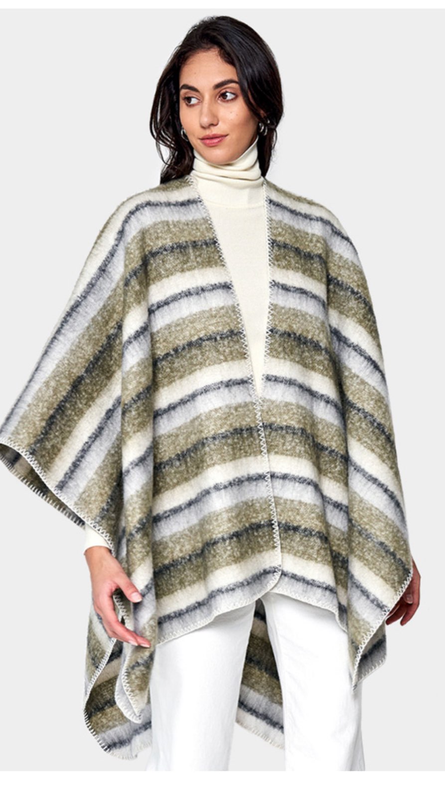 Striped Ruana Poncho