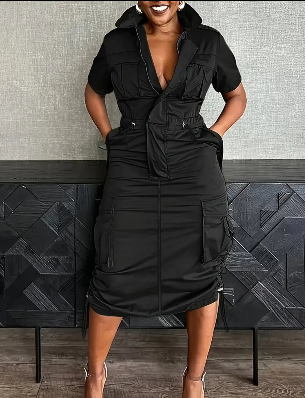 Black cargo pocket Blk dress Black cargo pocket Blk dress