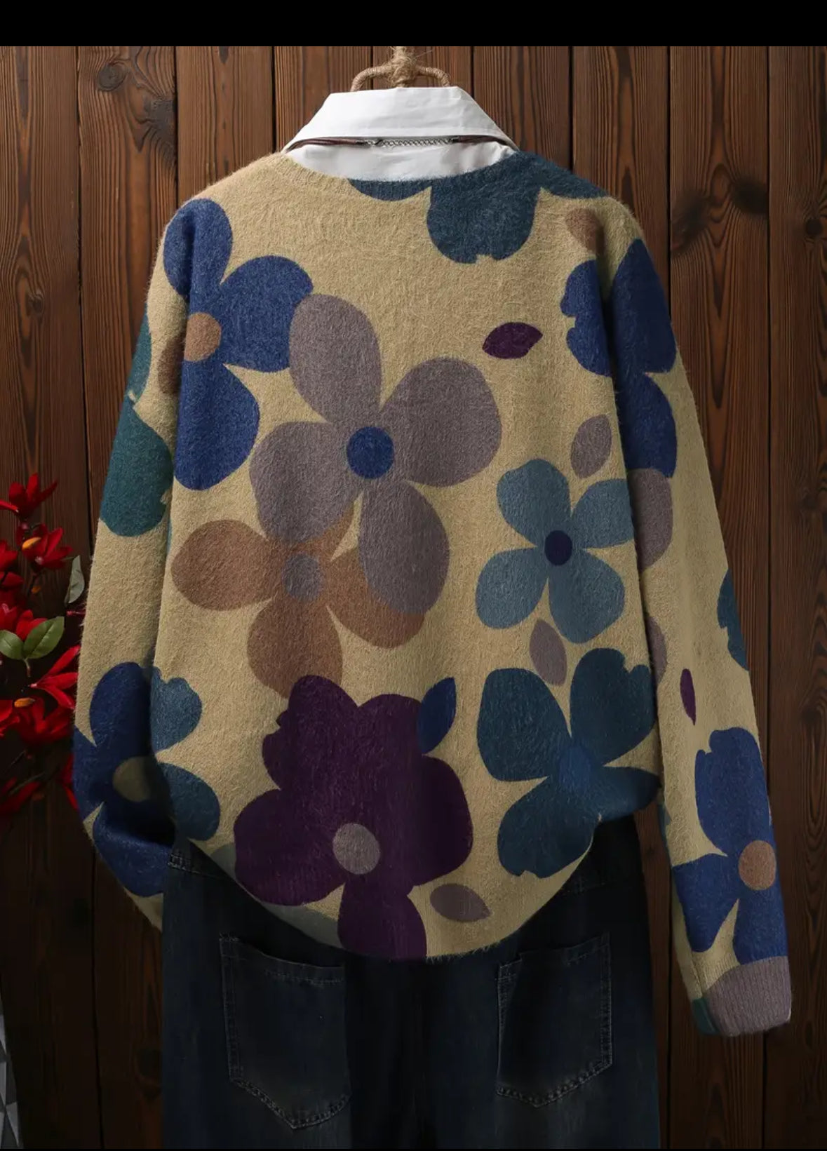 Floral V-Neck Cardigan