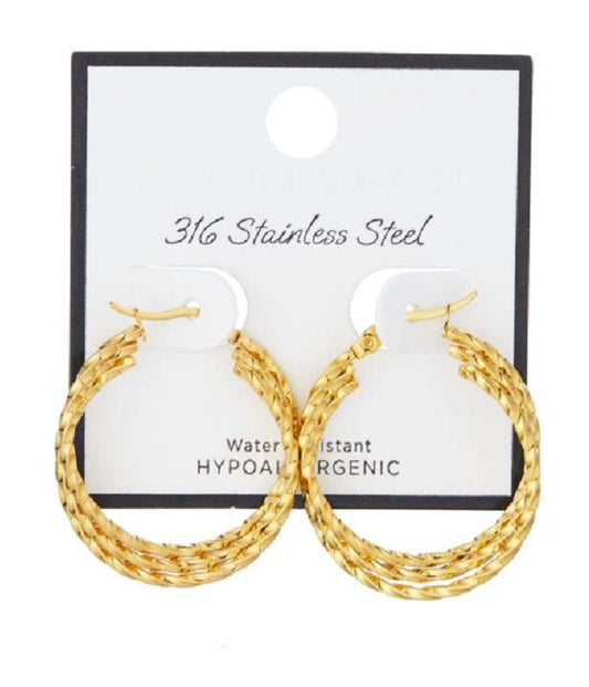 Stainless Steel Gold Hoop earrings