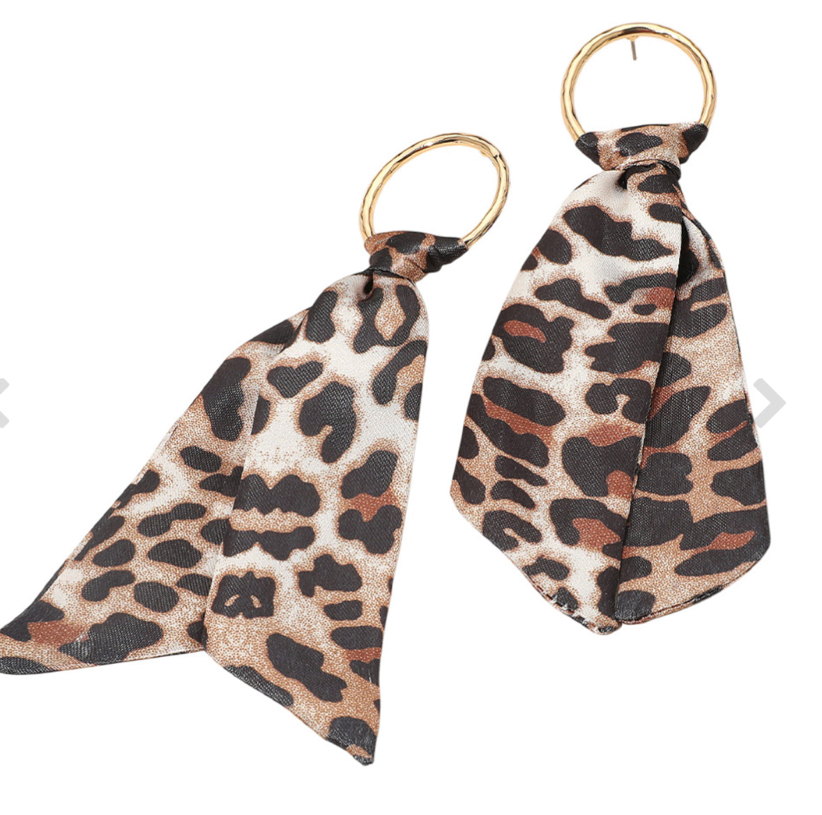 Leopard Printed Scarf Drop Earrings
