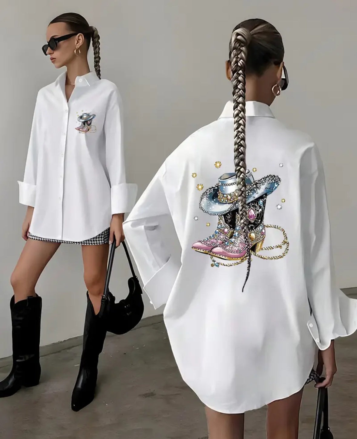 Boots on the ground Retro button down shirt