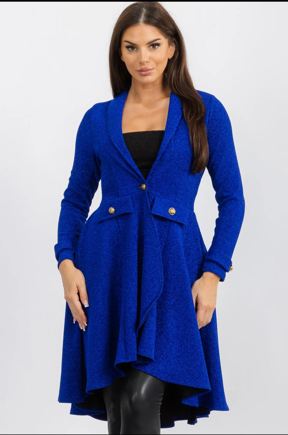 Royal asymmetrical blazer