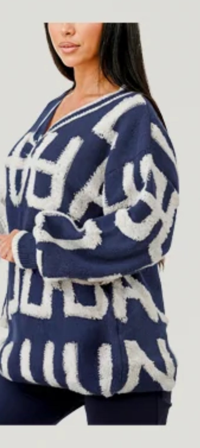 Embossed oversize sweater