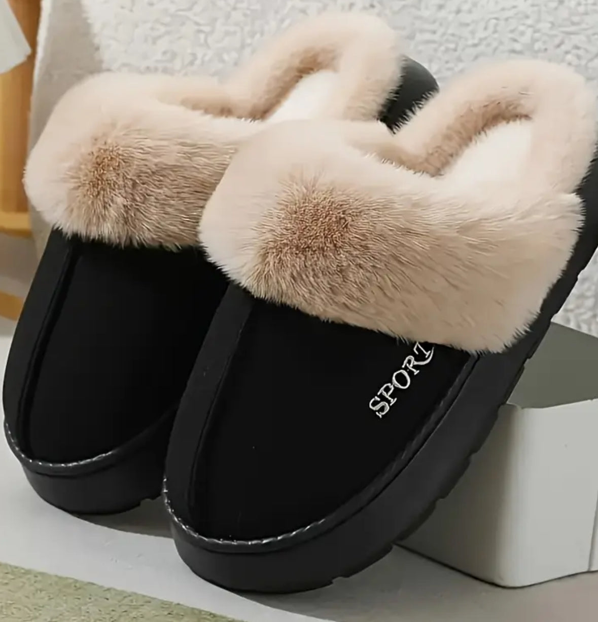 Furry slippers