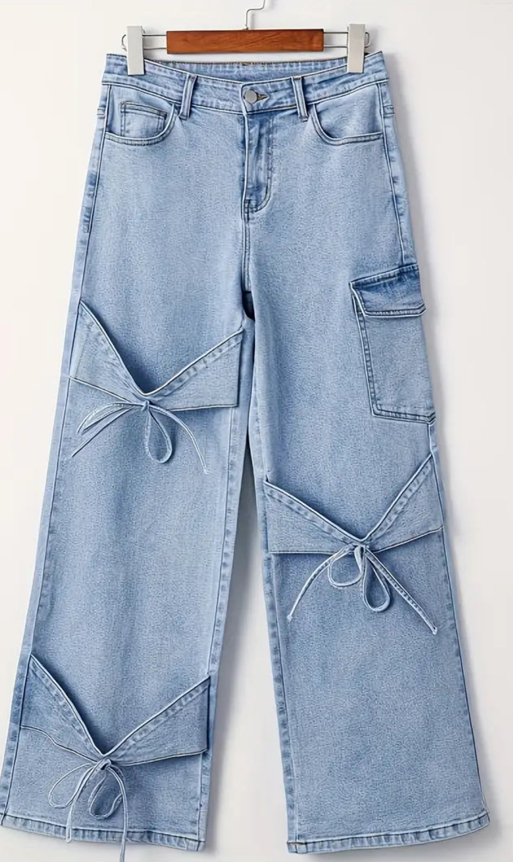 Denim bow tie jeans