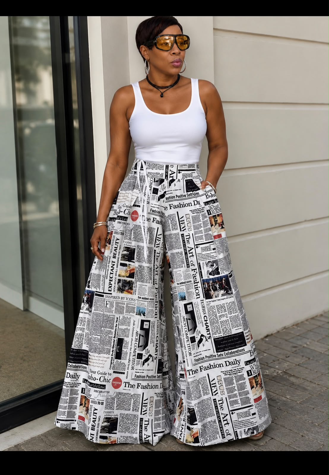 Newspaper Palazzo Pants