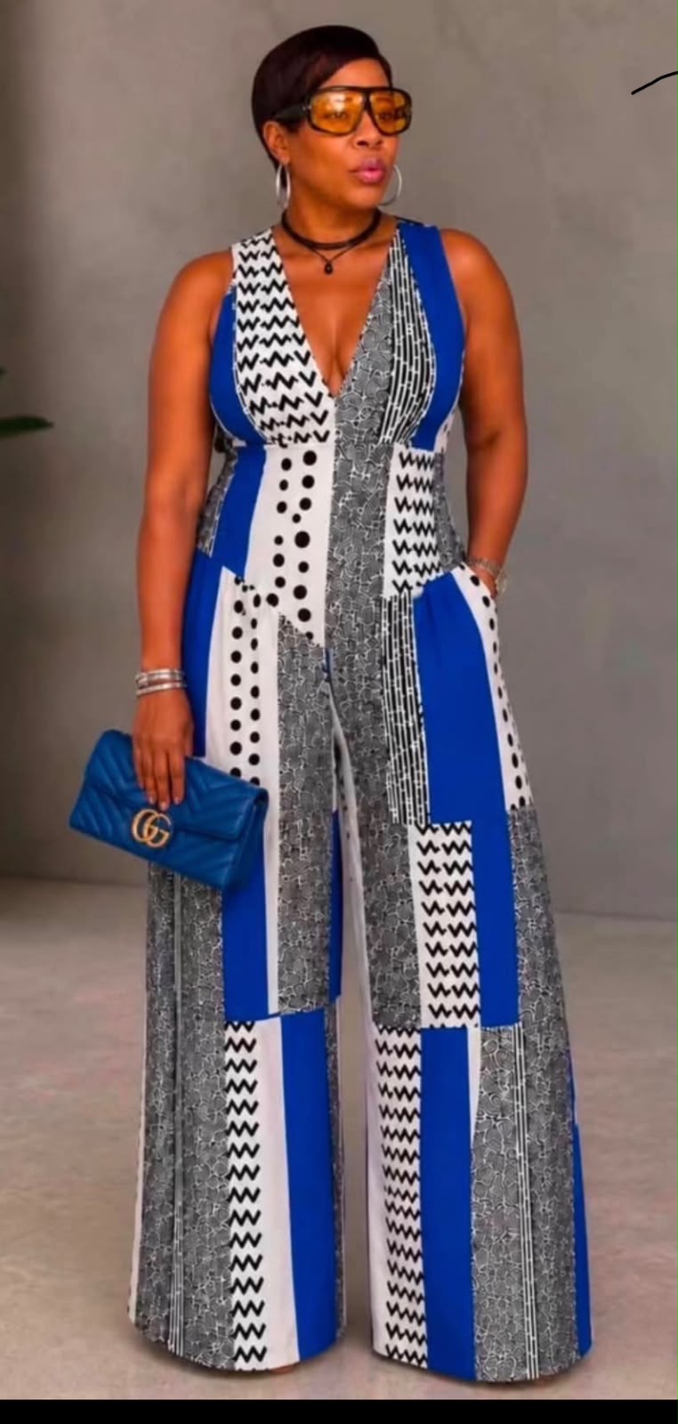 Blue/White halter w/back zipper