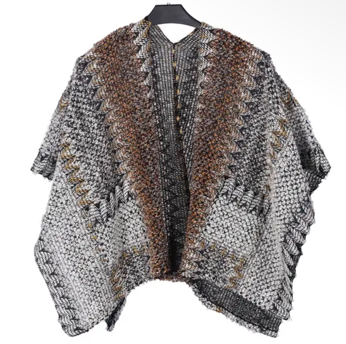 Ladies Poncho Grey