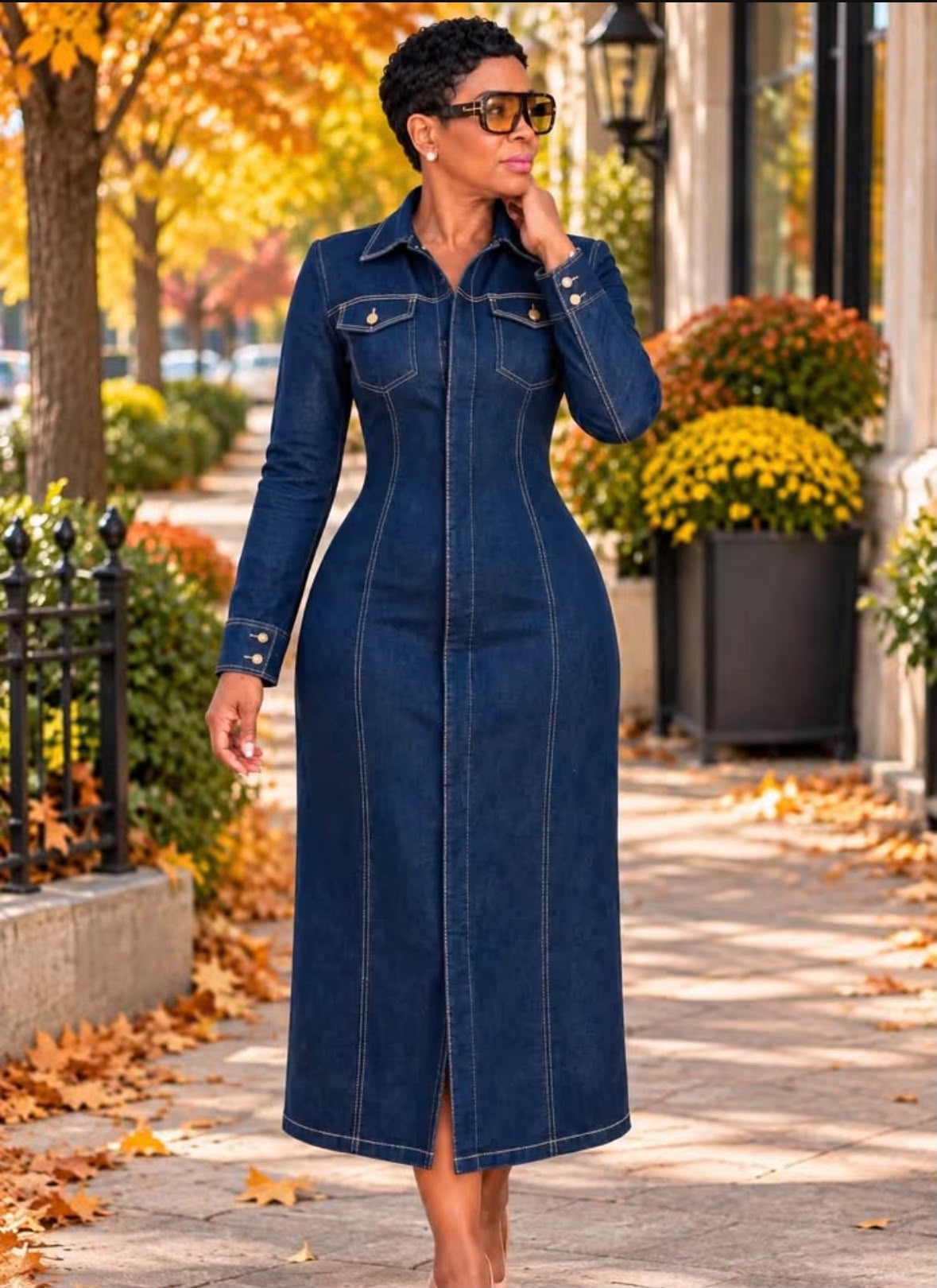 Denim Long Dress
