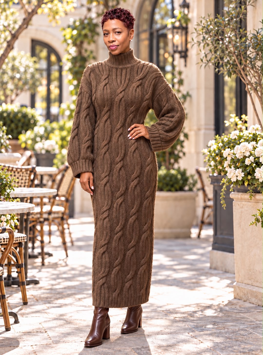 Chocolate Brown Sweater Dress