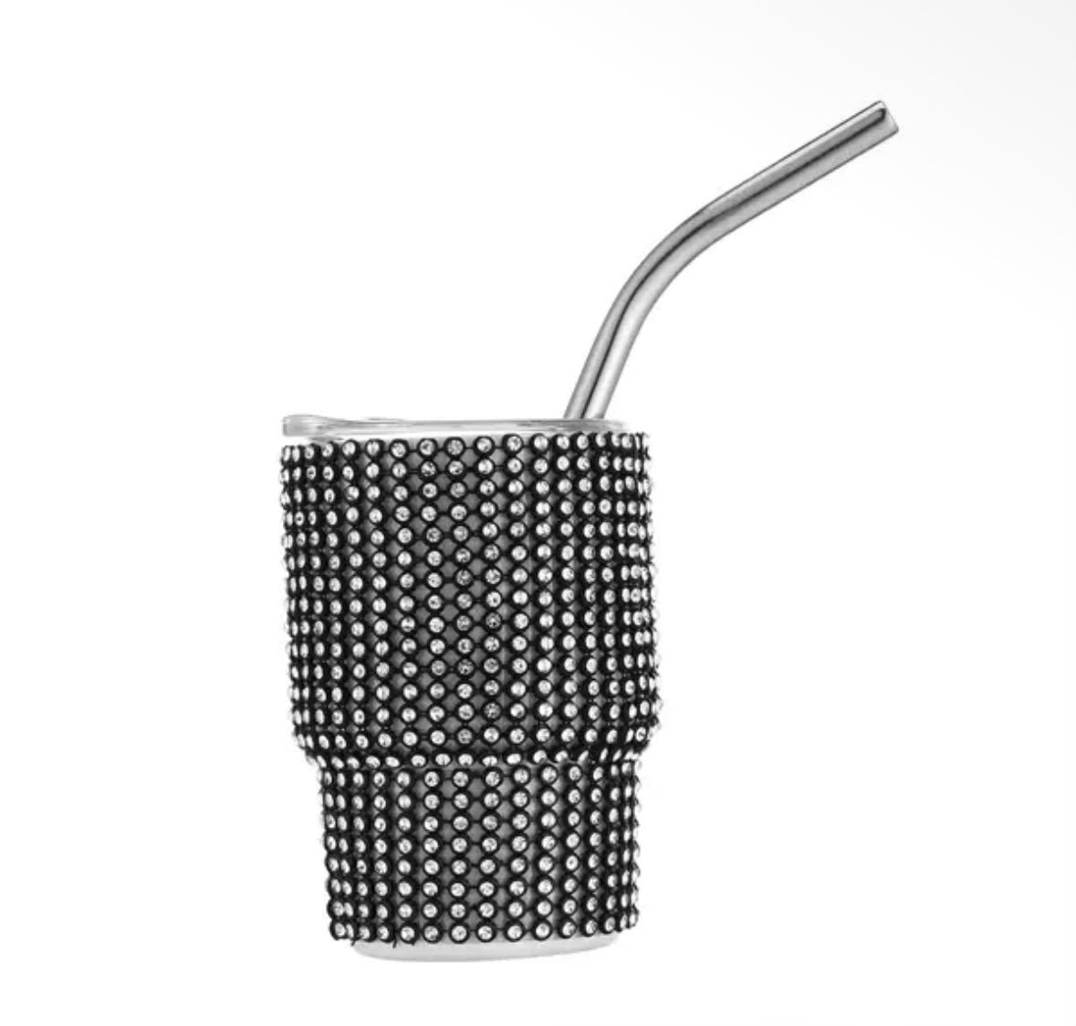 Black Rhinestone shot glass cup 2oz