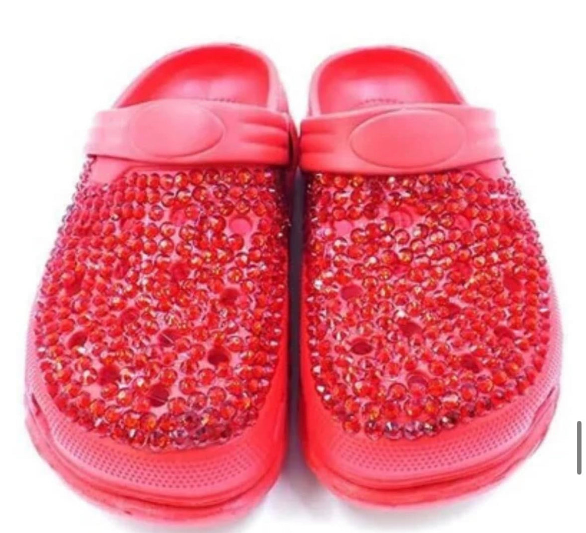 Red Bling Crocs