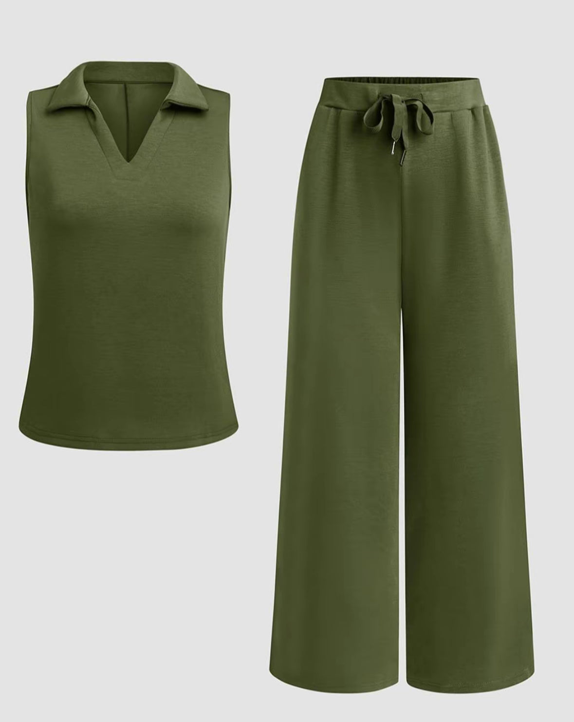 2pc Sleeveless Pants Set