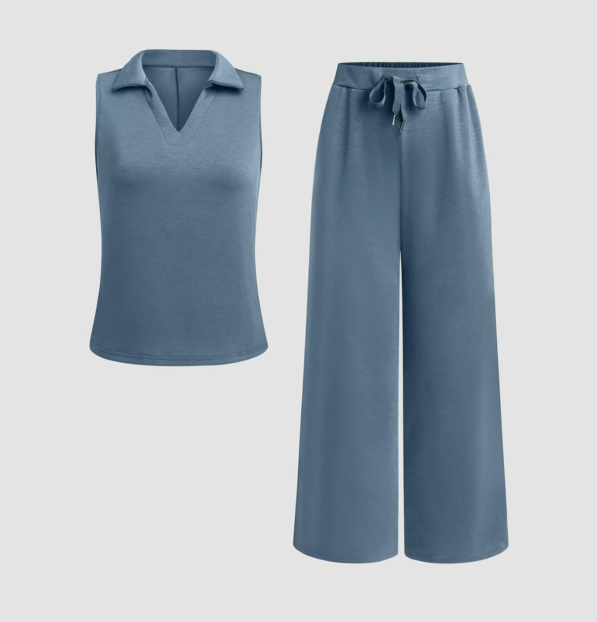 2pc Sleeveless Pants Set