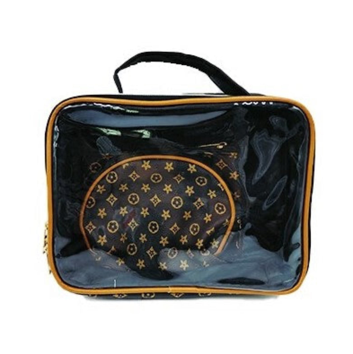 Flower Brown 2pc Cosmetic Case Set