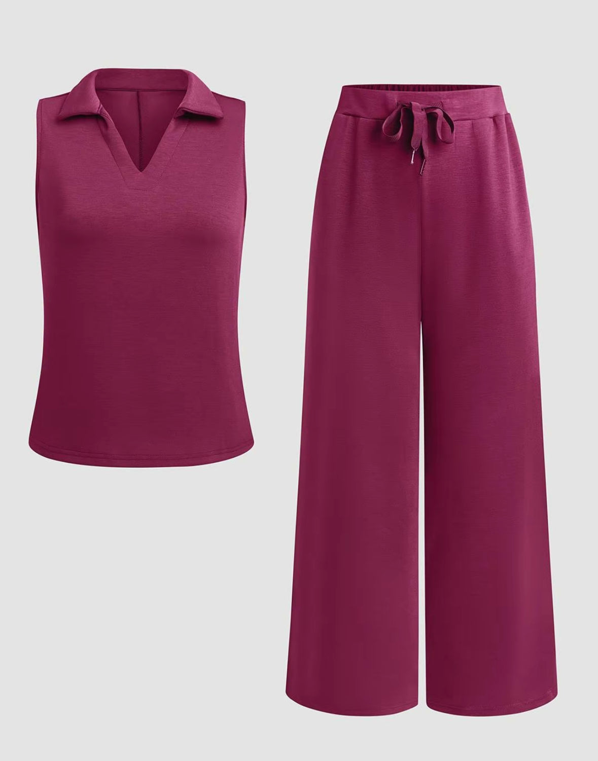 2pc Sleeveless Pants Set