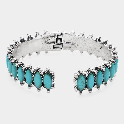 Turquoise Hinged Cuff Bracelet