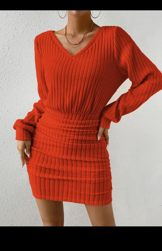 Textured Ruched Dress