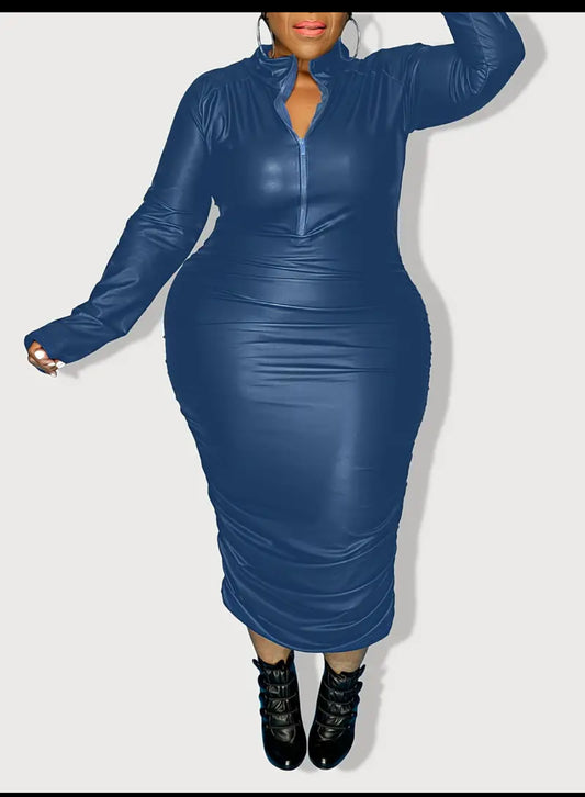 Royal Blue Zipped Dress