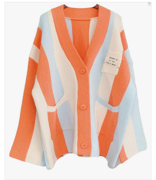 Striped Cardigan Sweater