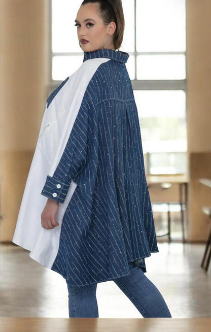 Denim bling oversized tunic