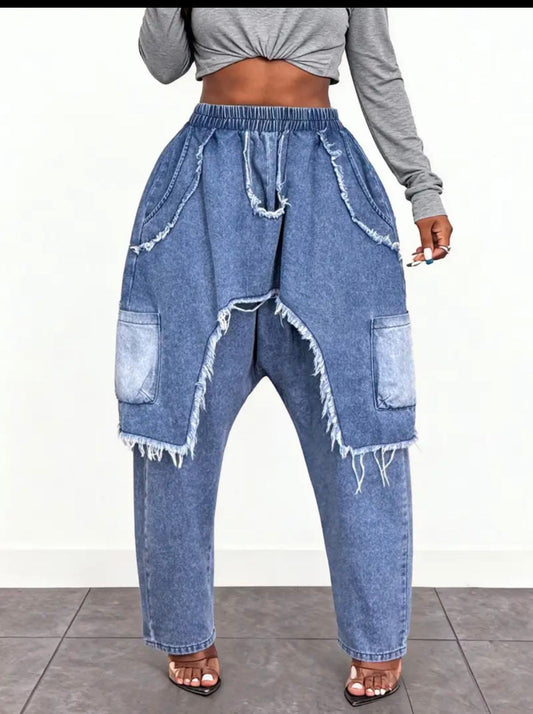 Brushed denim jeans
