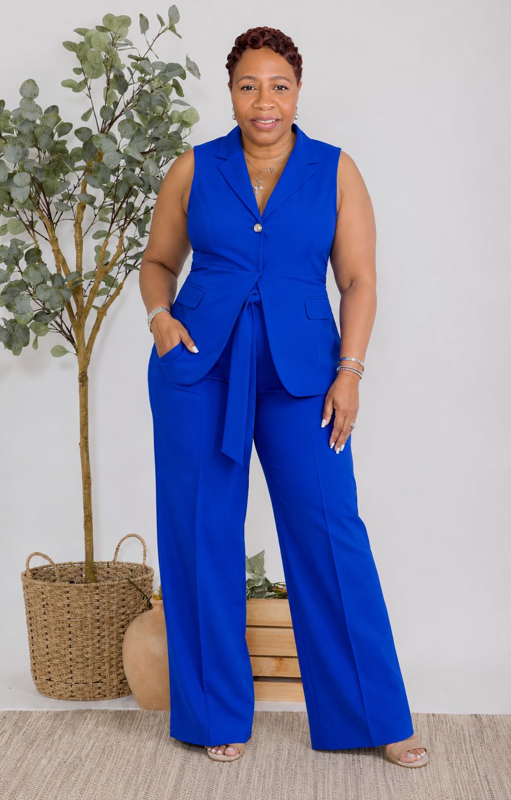 Royal 2pc vest and pants