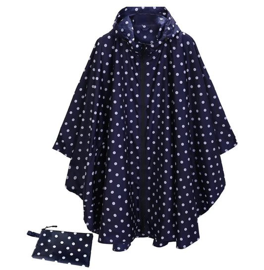 Blue PolkaDot Waterproof Raincoat