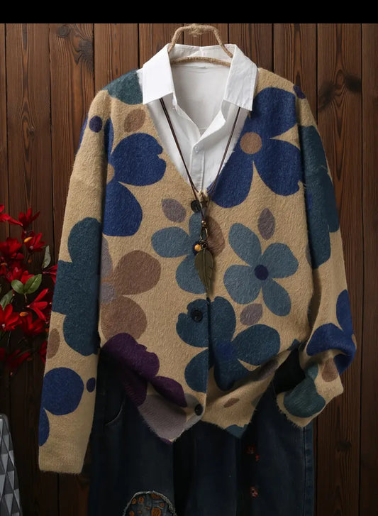 Floral V-Neck Cardigan