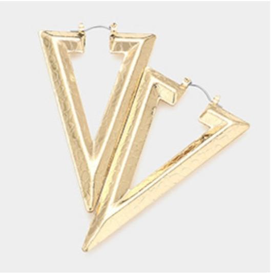 V Gold Earrings