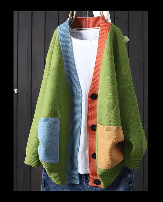Cardigan Color Block Sweater