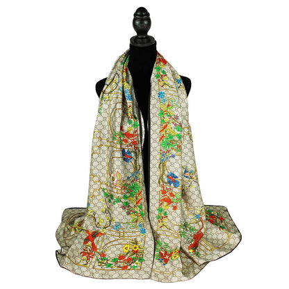 Taupe print fashion scarf