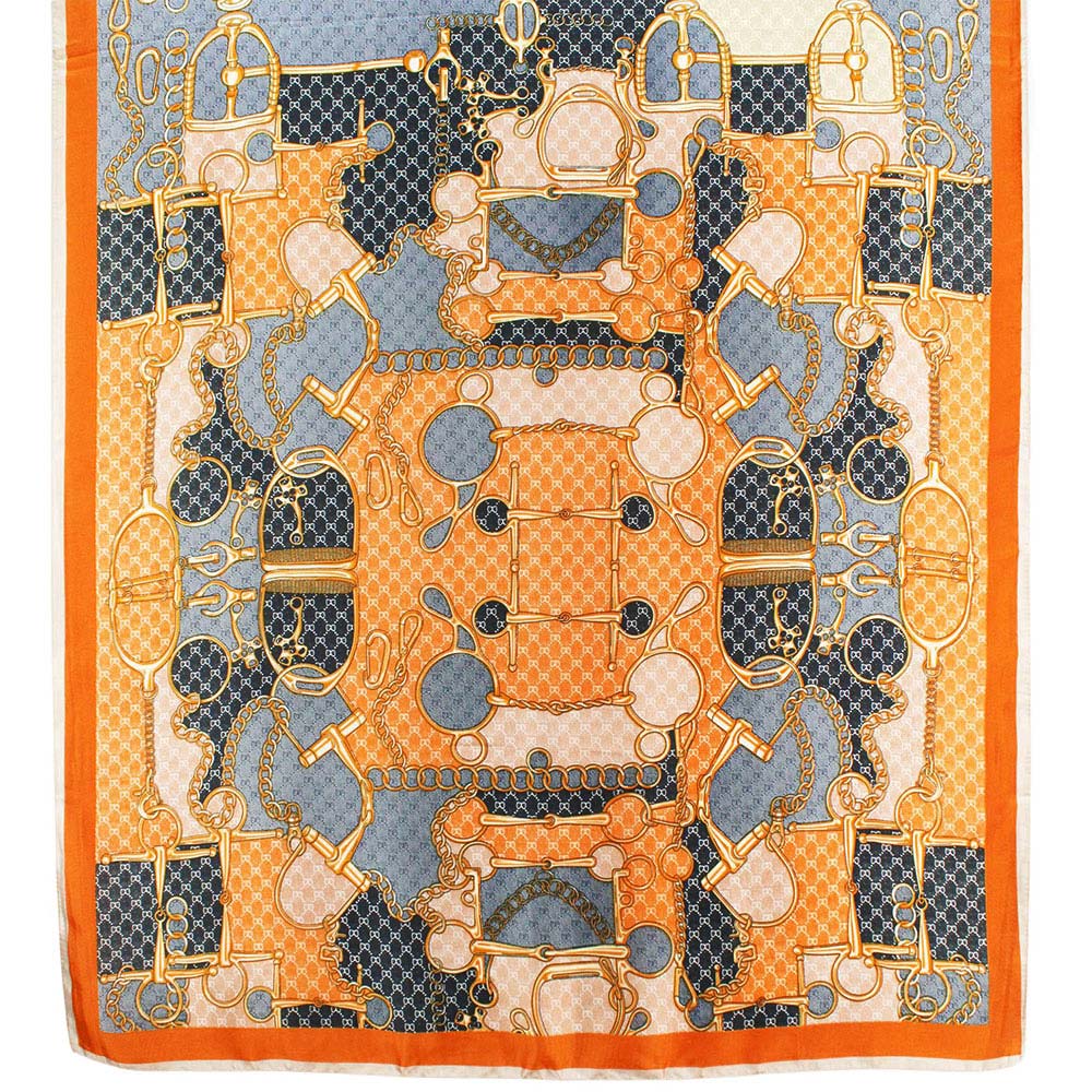 Orange print fashion scarf