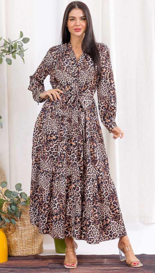 Leopard print maxi dress