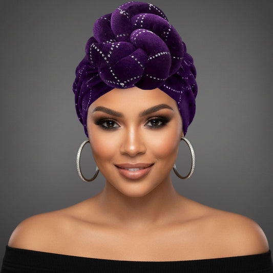 Rhinestone studded headwrap | Purple