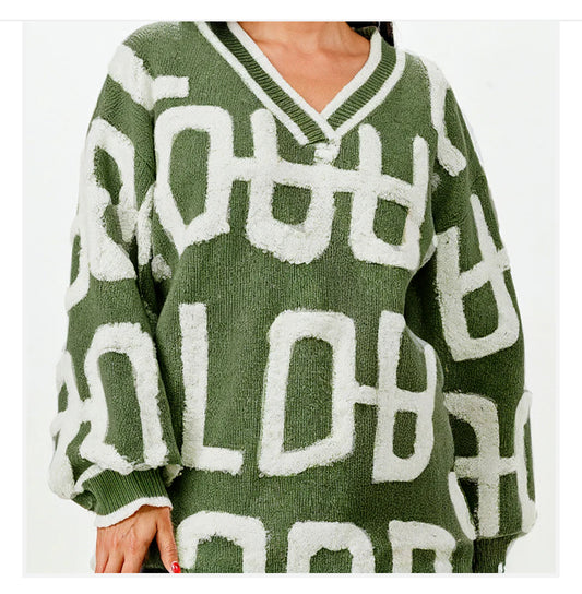 Embossed oversize sweater