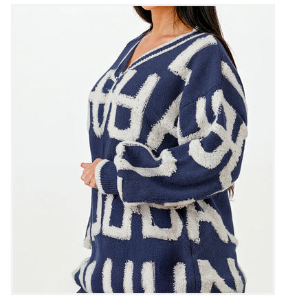 Embossed oversize sweater