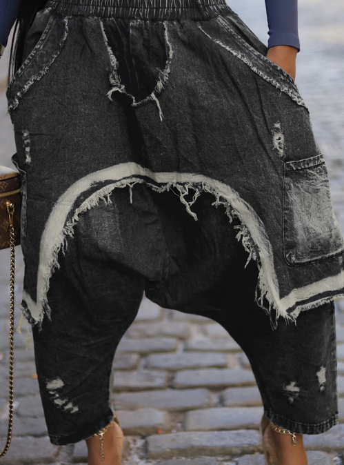 Denim hareem pants | Blk