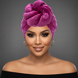 Floral velour turban | Pink