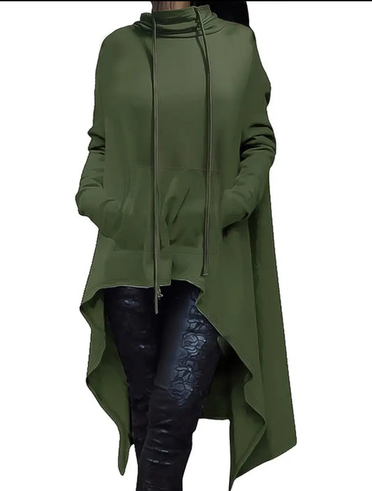 High/low oversized hoodie | Olive Green