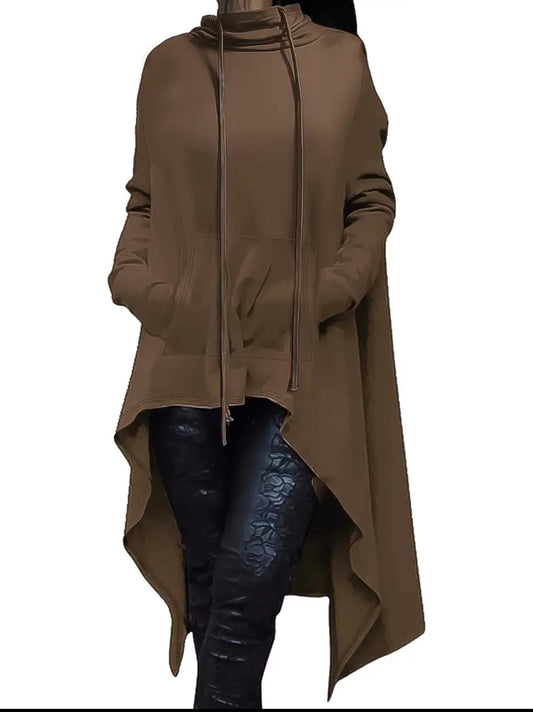 High/low oversized hoodie | Brown