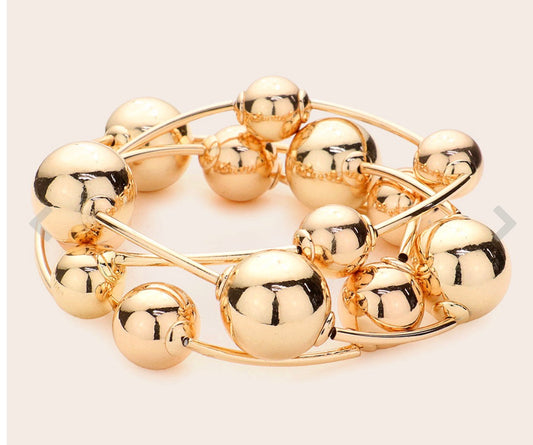 3pc ball bracelet | Gold